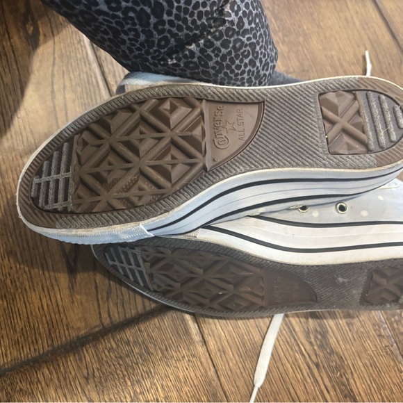 RARE Converse ALL STAR  High-Top Sneakers in Light Gray white Polka dots - Picture 10 of 11